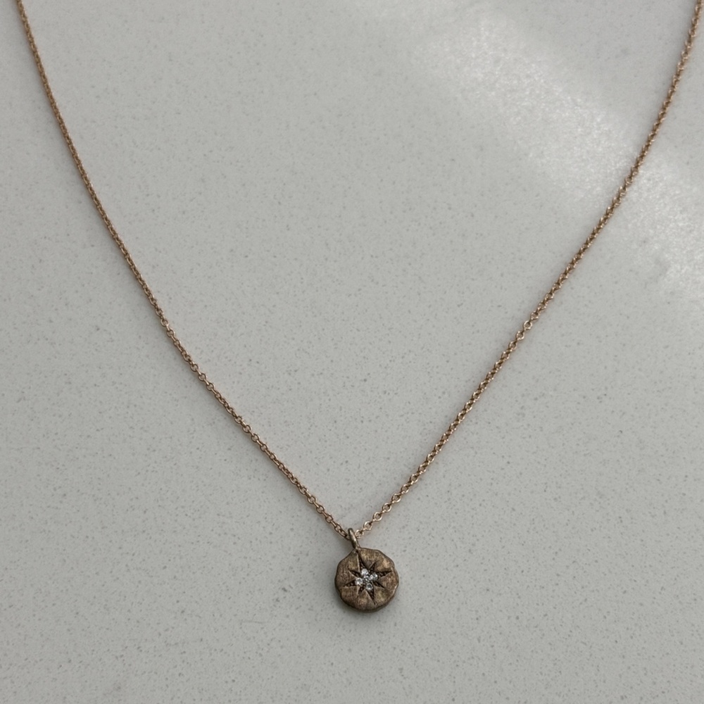 Bagatiba Rose Gold North Star Pendant Necklace